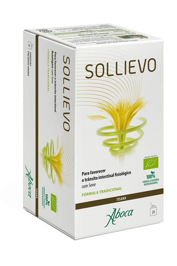 Aboca Sollievo Tea – Organic Senna & Rooibos Herbal Tea for Digestive Transit – 20 Sachets
