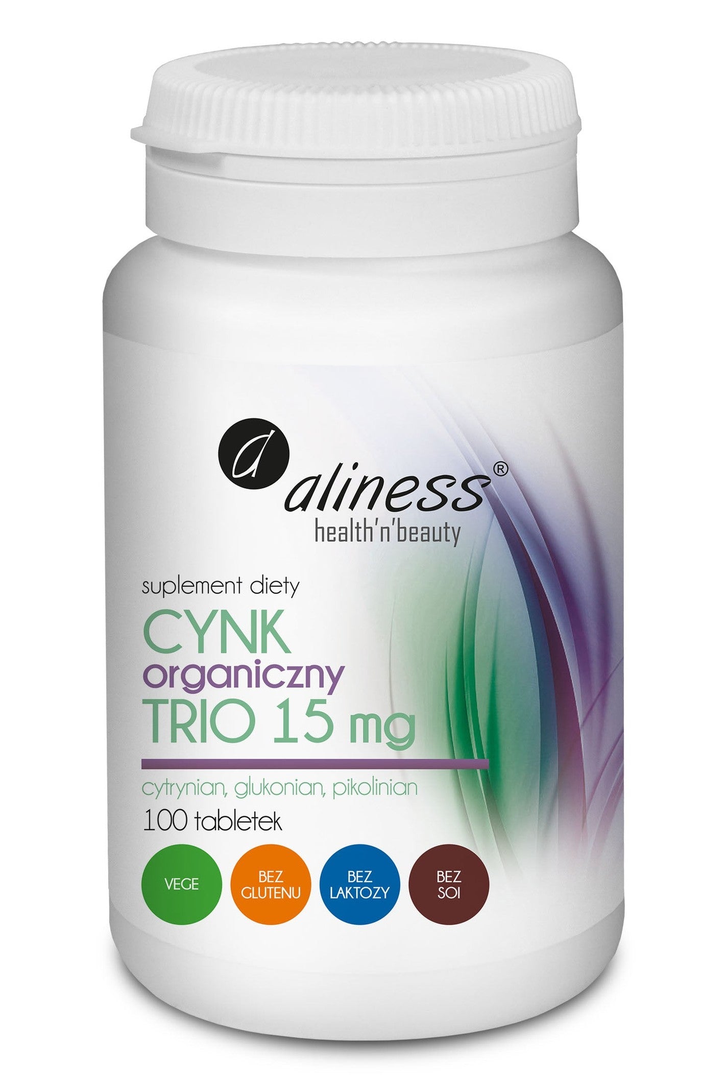 Aliness Cynk Organiczny TRIO 15 mg 100 tabletek – Aliness Organic Zinc TRIO 15 mg 100 tablets