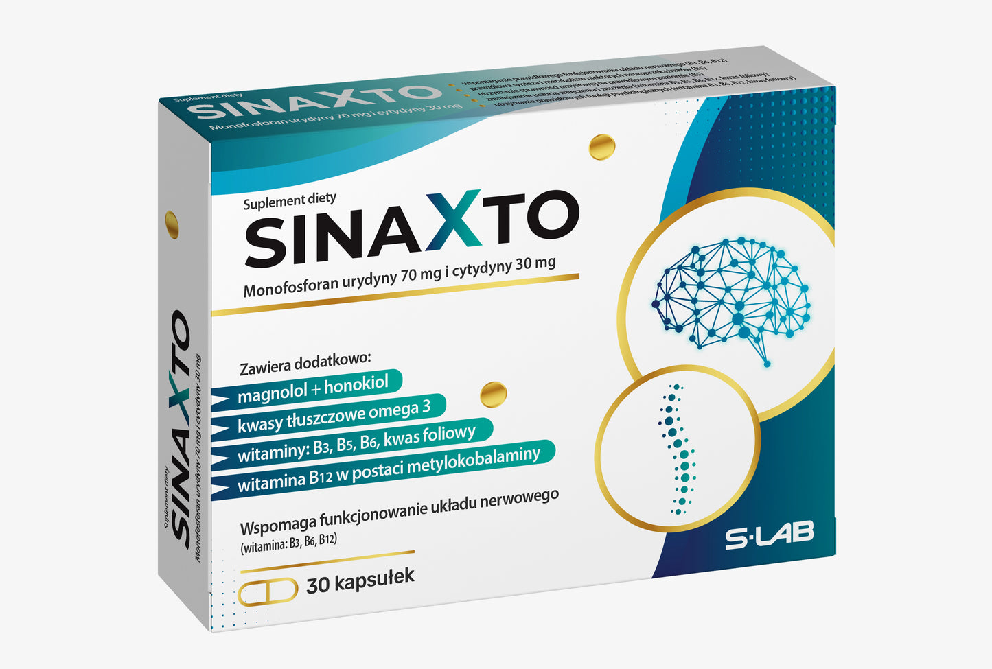 Sinaxto – Uridine, Cytidine & Magnolia Nootropic Brain & Nervous System Support – 30 Capsules