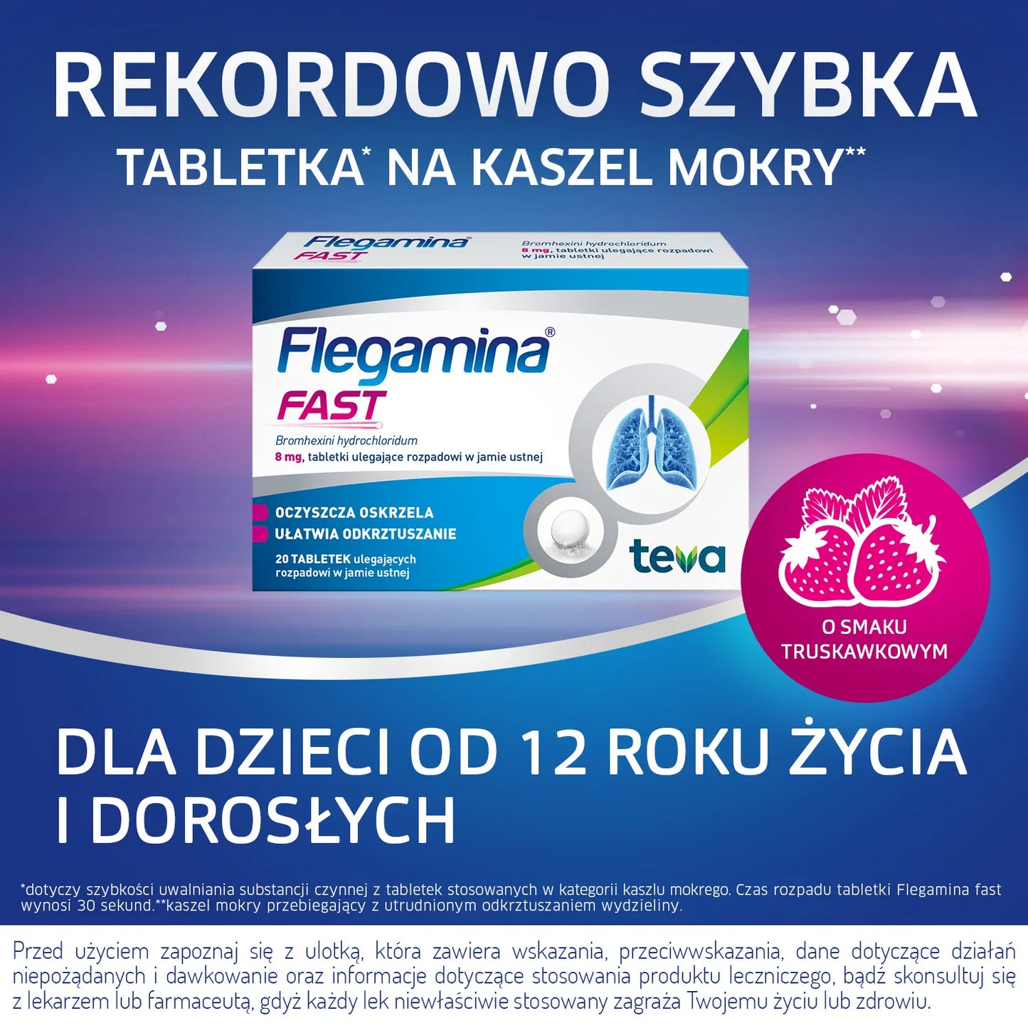 Flegamina Fast – Bromhexine 8mg Fast-Dissolving Orodispersible Tablets – 20 Tablets