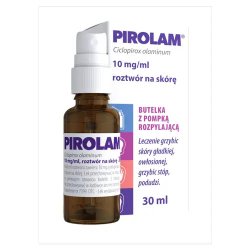 Pirolam Ciclopirox olaminum 10mg/ml roztwór na skórę 30ml – Pirolam Ciclopirox Olamine 10mg/ml Cutaneous Solution 30ml
