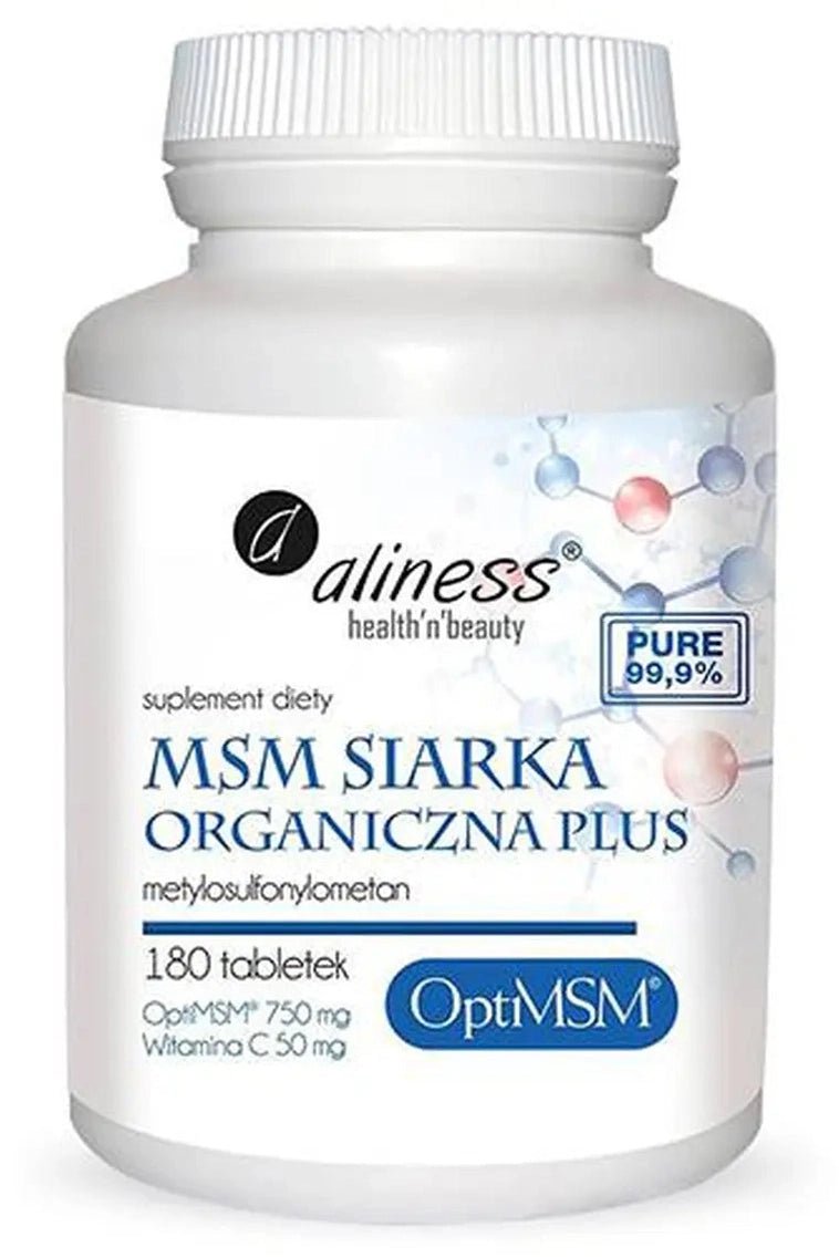 Aliness MSM Siarka Organiczna Plus - 180 Capsules - My Health Oasis