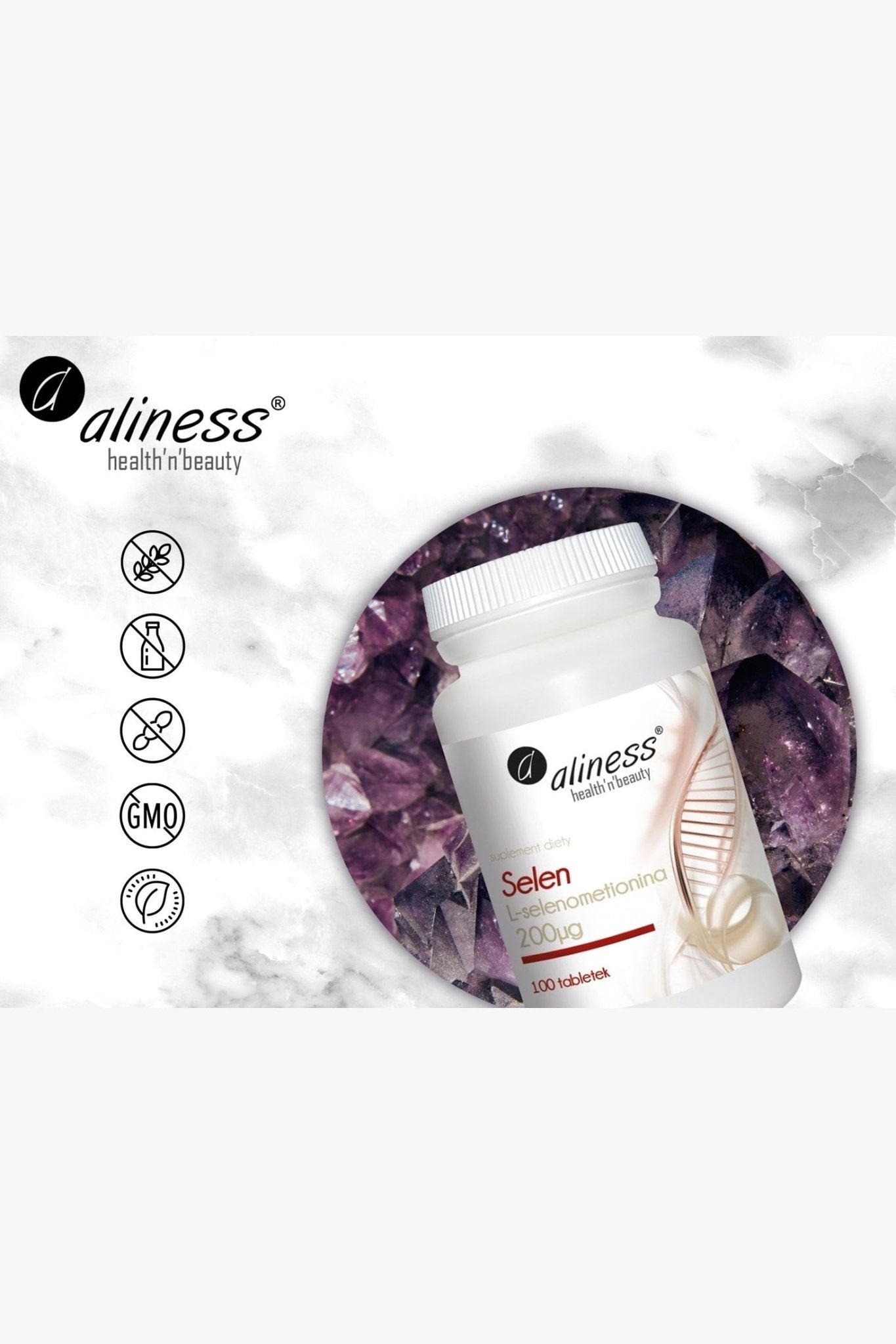 Aliness Selen L - selenometionina 200ug - 100 Capsules - My Health Oasis