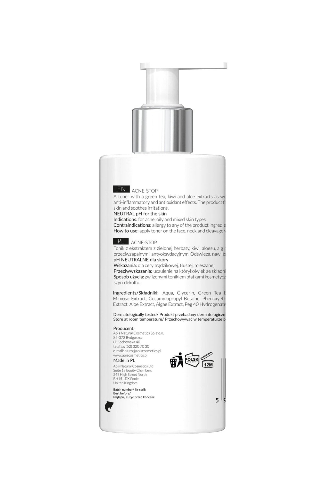 Apis ACNE - STOP Home terApis Antibacterial Cleansing Toner with Green Tea | 300ml - My Health Oasis