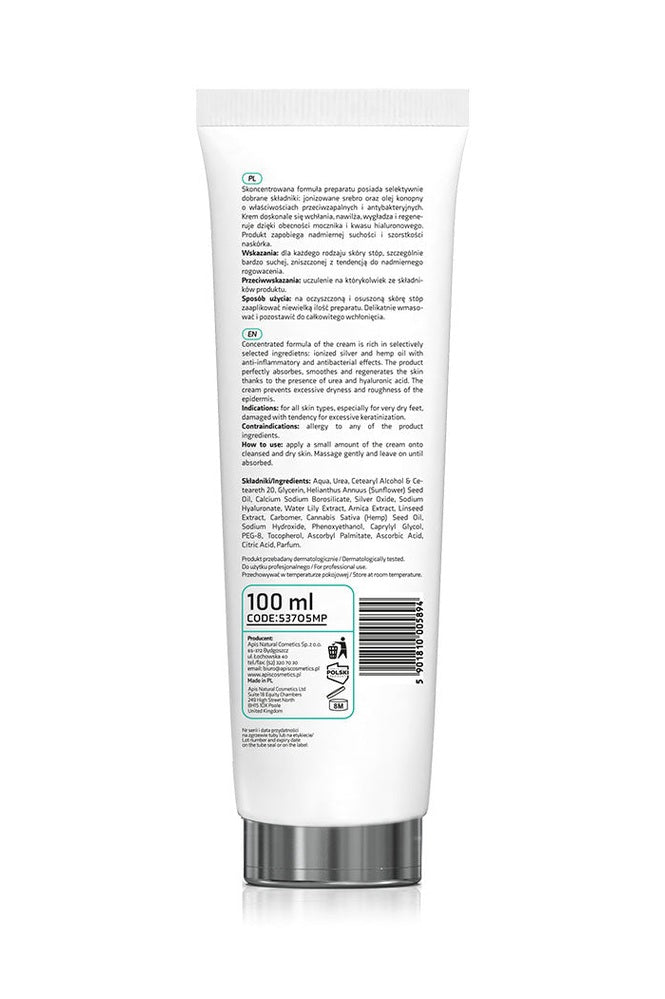 Apis API - PODO regenerating & moisturising foot cream with 20% urea and ionised silver - intense hydration and regeneration | 100ml - My Health Oasis