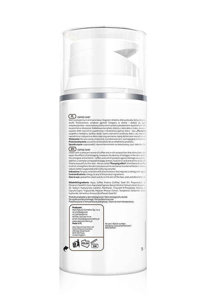 Apis Coffee Shot Anti‑Ageing Face Cream with Caffeic Acid | 100 ml - My Health Oasis
