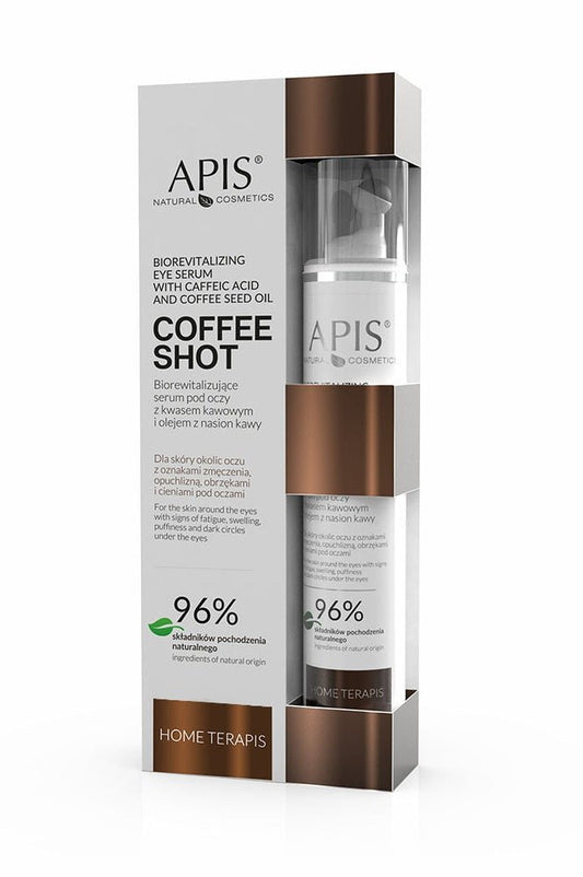 Apis Coffee Shot HOME THERAPIS Bio - revitalising eye serum with caffeine acid & coffee seed oil - My Health Oasis