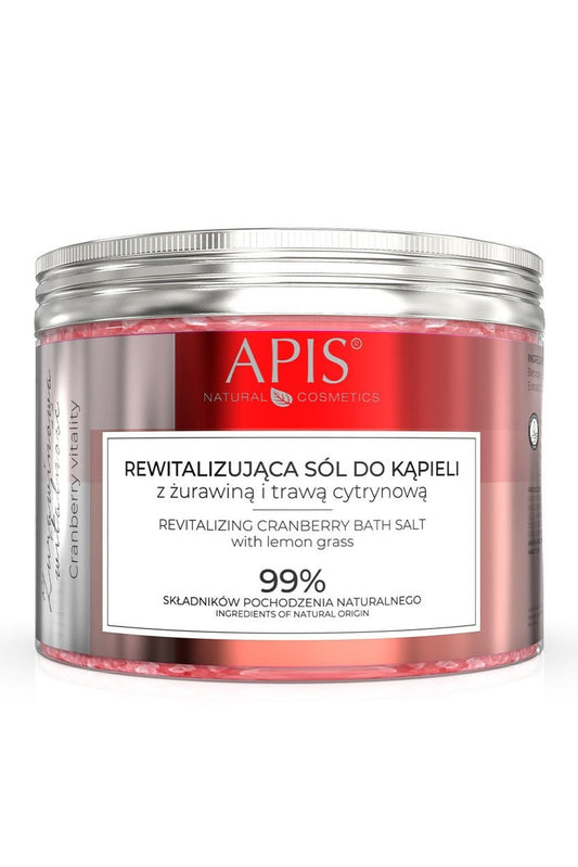 Apis CRANBERRY VITALITY Revitalising Bath Salt with Cranberry and Lemongrass | 650g - My Health Oasis