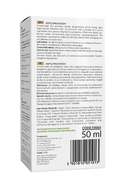 Apis Depiq Pro System Depigmenting night cream - mask with α - arbutin 1% | 50 ml - My Health Oasis