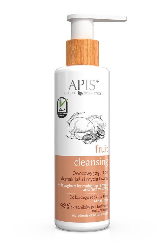 Apis Fruit Cleansing fruit yogurt makeup remover and cleanser – nourishes and hydrates skin | 150ml - My Health Oasis