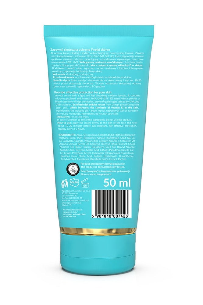 Apis Hello Summer SPF 30 facial sunscreen with cell nectar - protects and nourishes skin | 50ml - My Health Oasis