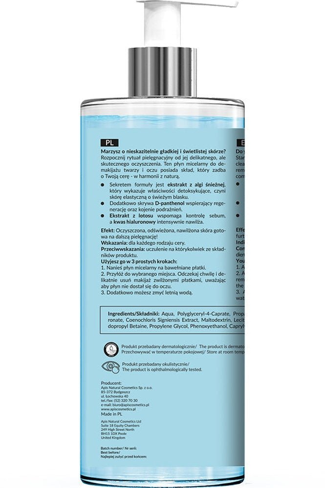 Apis Home terApis Moisturising Micellar Water for Face and Eyes | 500ml - My Health Oasis