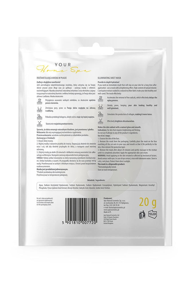 Apis Illuminating & Firming Sheet Mask | 20 g - My Health Oasis