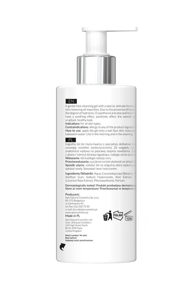 Apis Moisturising Face Wash Gel with Hyaluronic Acid | 300ml - My Health Oasis