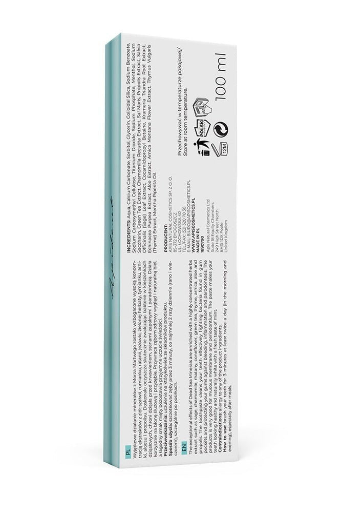 Apis Optima Apident toothpaste with Dead Sea minerals and fresh mint - deep cleansing and natural whitening | 100ml - My Health Oasis