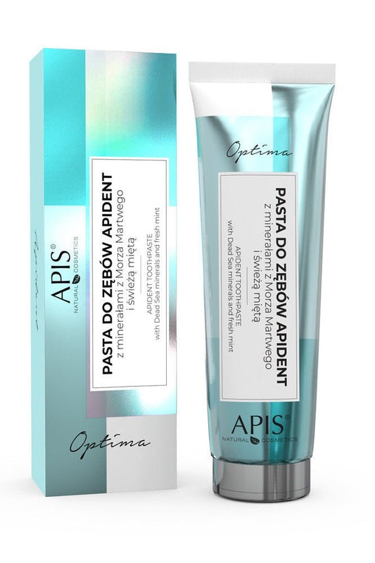 Apis Optima Apident toothpaste with Dead Sea minerals and fresh mint - deep cleansing and natural whitening | 100ml - My Health Oasis