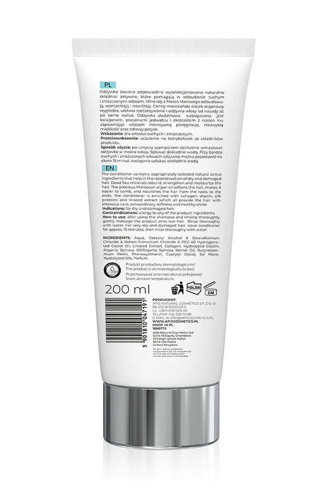 Apis OPTIMA Moisturising Hair Conditioner with Dead Sea Minerals & Argan Oil | 200 ml - My Health Oasis