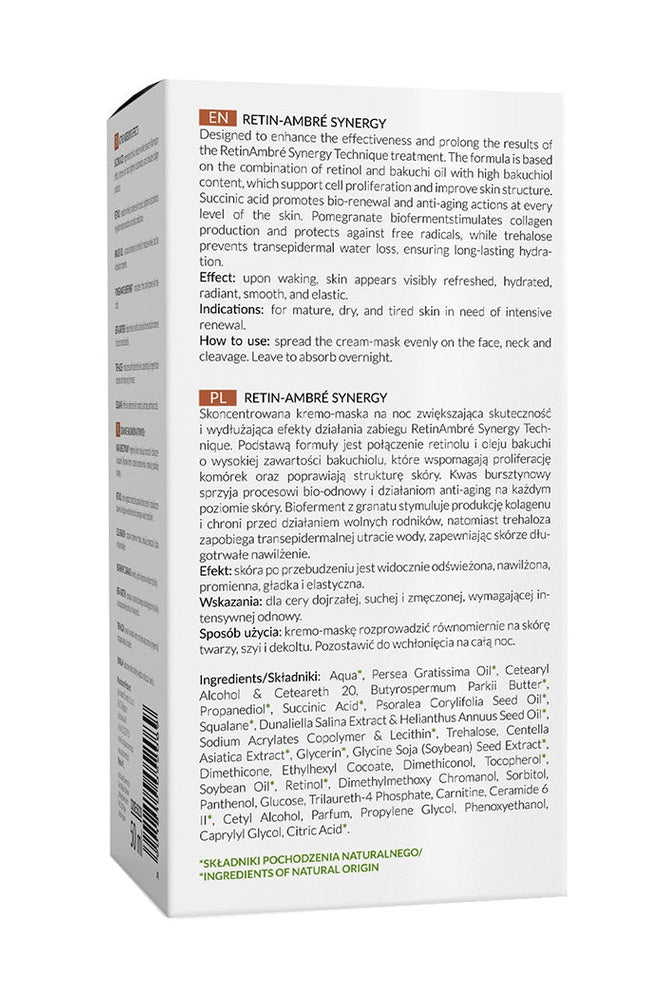 Apis Retin - Ambre Synergy Home Terapis Night Cream - Mask with Retinol and Succinic Acid |50ml - My Health Oasis