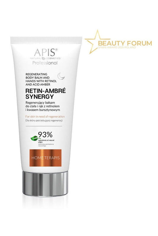 Apis RETIN - AMBRE SYNERGY HOME THERAPIS Regenerating body & hand balm with retinol & succinic acid (night) | 200 ml - My Health Oasis