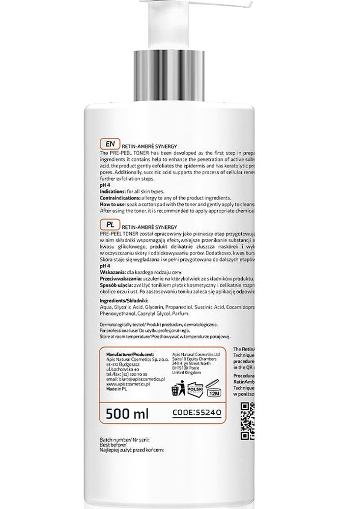 Apis RETIN - AMBRE SYNERGY Pre - exfoliation toner | 500 ml - My Health Oasis