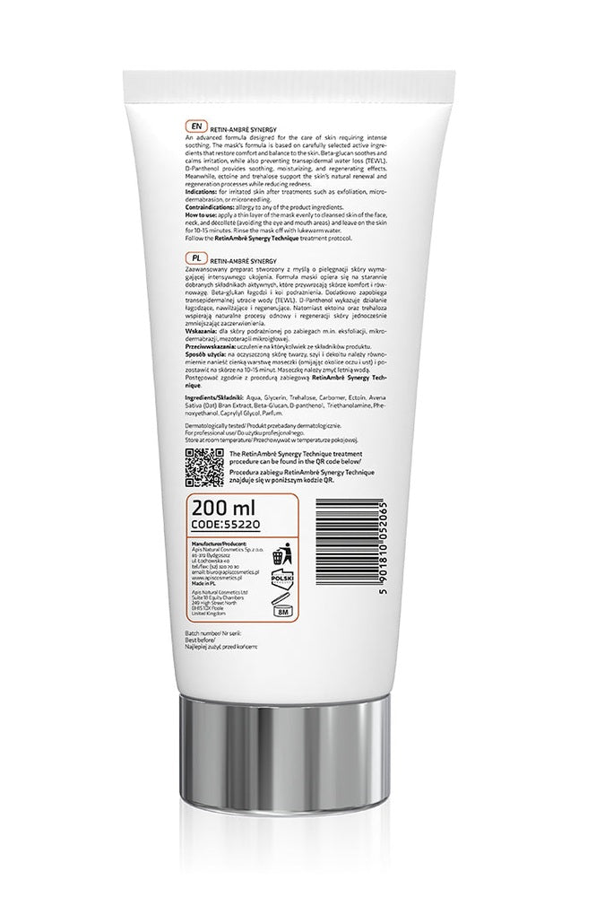 Apis RETIN - AMBRE SYNERGY Soothing Mask with Beta - Glucan & Ectoine | 200ml - My Health Oasis