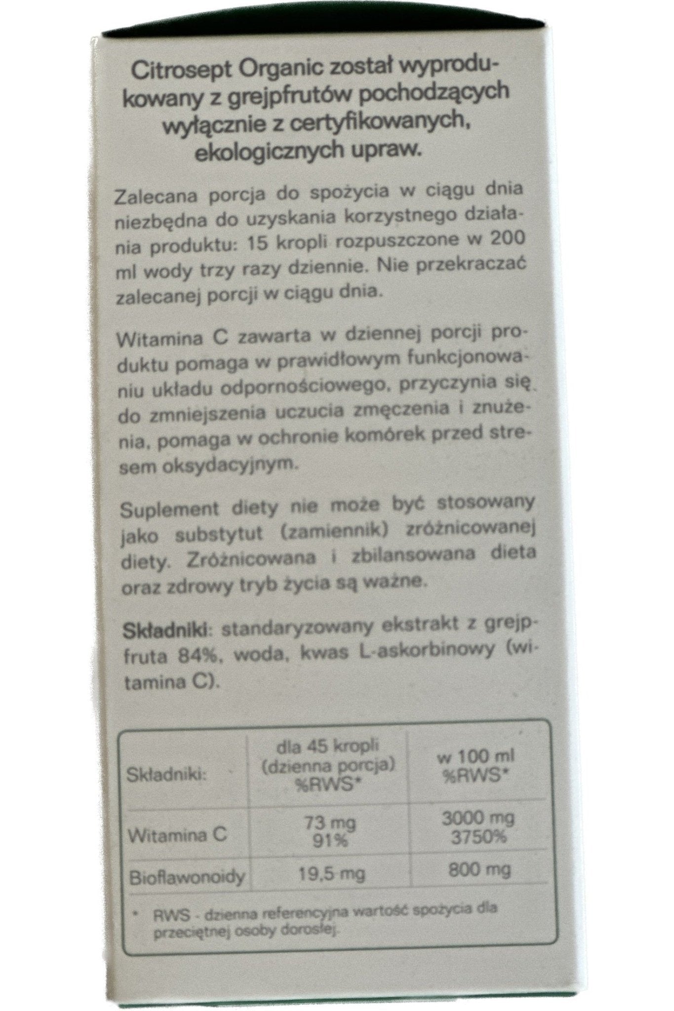 Citrosept Organic Ekstrakt z Grejpfruta - 50ml - My Health Oasis