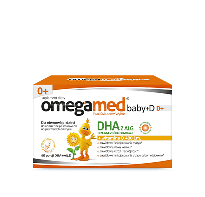 Omegamed Baby+D 0+ DHA z Alg + Witamina D 400 j.m. 60 kapsułek - Expiry 09/2026 – Omegamed Baby+D 0+ DHA from Algae + Vitamin D 400 IU 60 Capsules