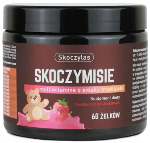 Skoczylas Skoczymisie Multiwitamina o Smaku Truskawki 60 Żelków – Skoczylas Skoczymisie Multivitamin Strawberry Flavour 60 Gummies