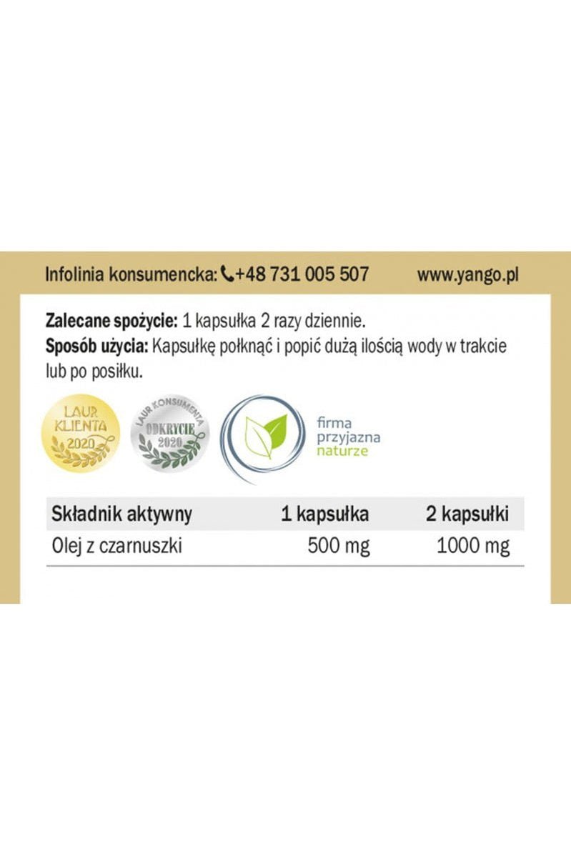 Yango Czarnuszka - 60 Capsules - My Health Oasis