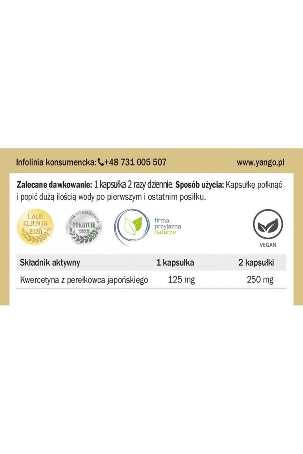 Yango Kwercetyna Dwuwodna 120 Capsules - My Health Oasis