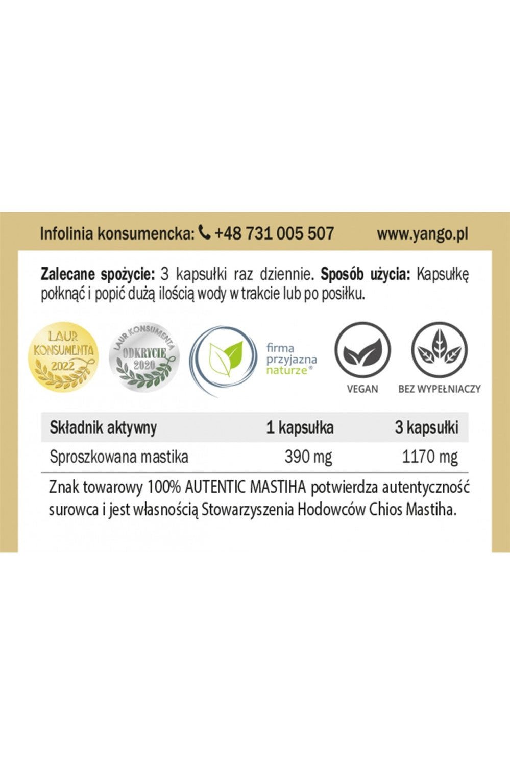 Yango Mastika 60 Capsules - My Health Oasis