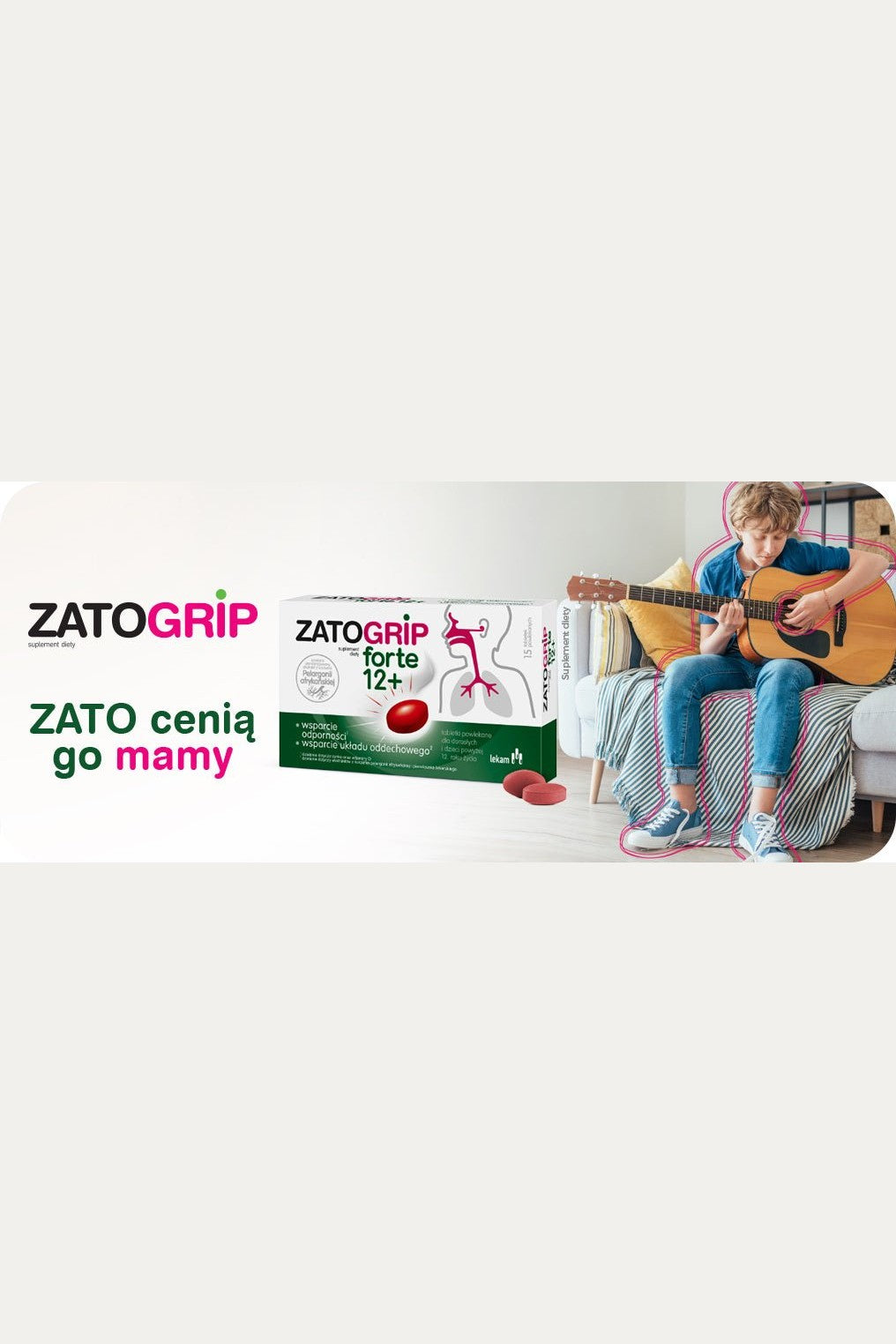 ZatoGrip Forte 12+ - 15 Tablets