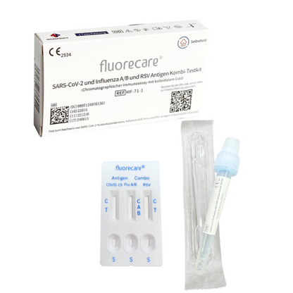 Fluorecare SARS-CoV-2 &amp; Grypa A/B ir RSV testų rinkinys