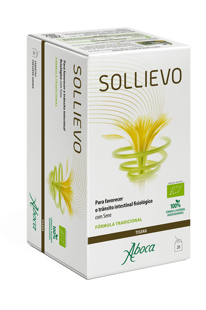 Aboca Sollievo Tea – Organic Senna & Rooibos Herbal Tea for Digestive Transit – 20 Sachets