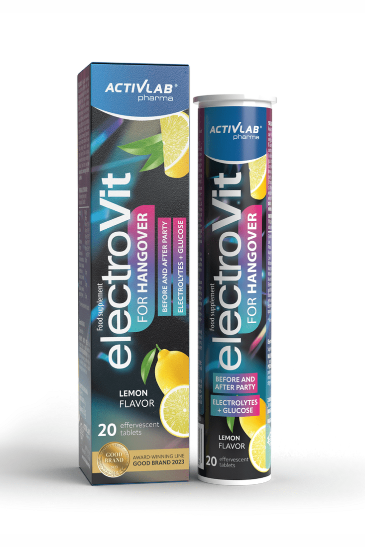 ActivLab Pharma ElectroVit Na Kaca Smak Cytrynowy 20 Tabletek Musujących – ActivLab Pharma ElectroVit Hangover Lemon Flavour 20 Effervescent Tablets