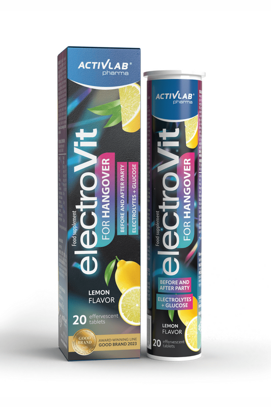 ActivLab Pharma ElectroVit Na Kaca Smak Cytrynowy 20 Tabletek Musujących – ActivLab Pharma ElectroVit Hangover Lemon Flavour 20 Effervescent Tablets