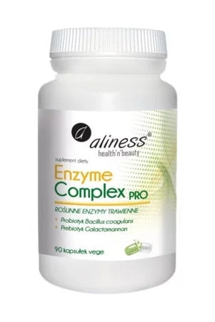 Aliness Enzyme Complex PRO Roślinne Enzymy Trawienne 90 kapsułek vege – Aliness Enzyme Complex PRO Plant Digestive Enzymes 90 vege capsules
