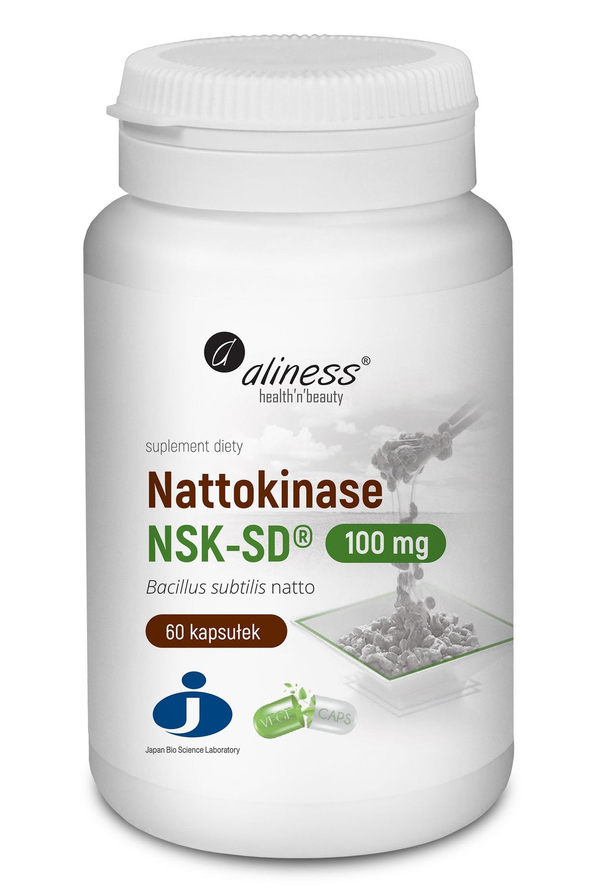 Aliness Nattokinase NSK-SD® 100 mg 60 kapsułek – Aliness Nattokinase NSK-SD® 100 mg 60 Capsules