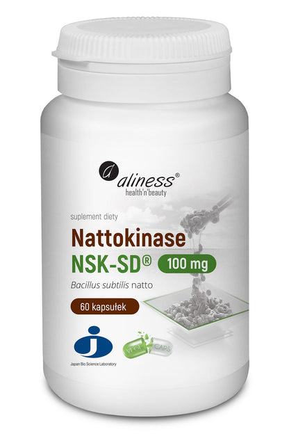 Aliness Nattokinase NSK-SD® 100 mg 60 kapsułek – Aliness Nattokinase NSK-SD® 100 mg 60 Capsules