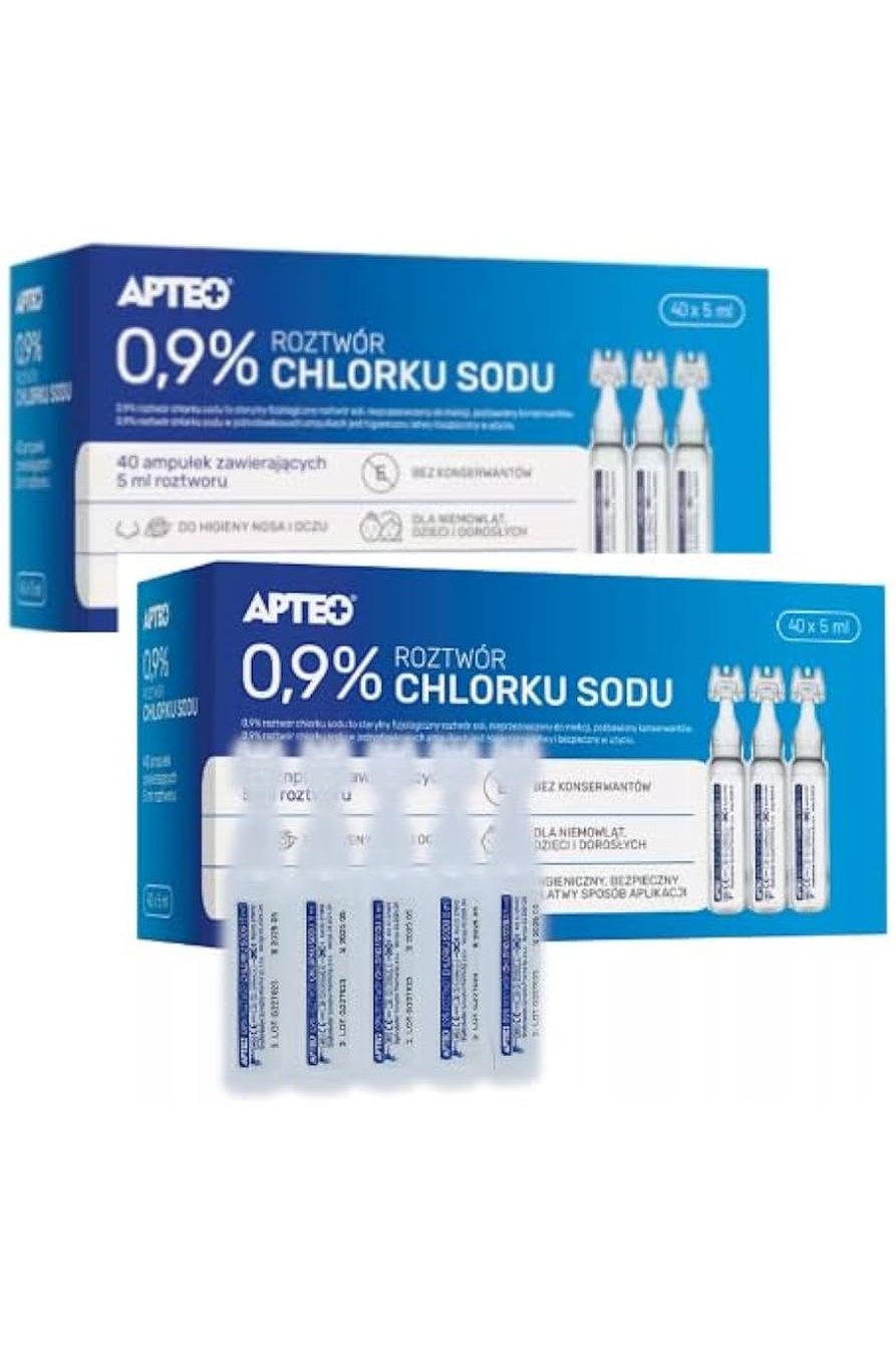 Apteo 0,9% Roztwór Chlorku Sodu 40 x 5 ml – Apteo 0.9% Sodium Chloride Solution 40 x 5 ml