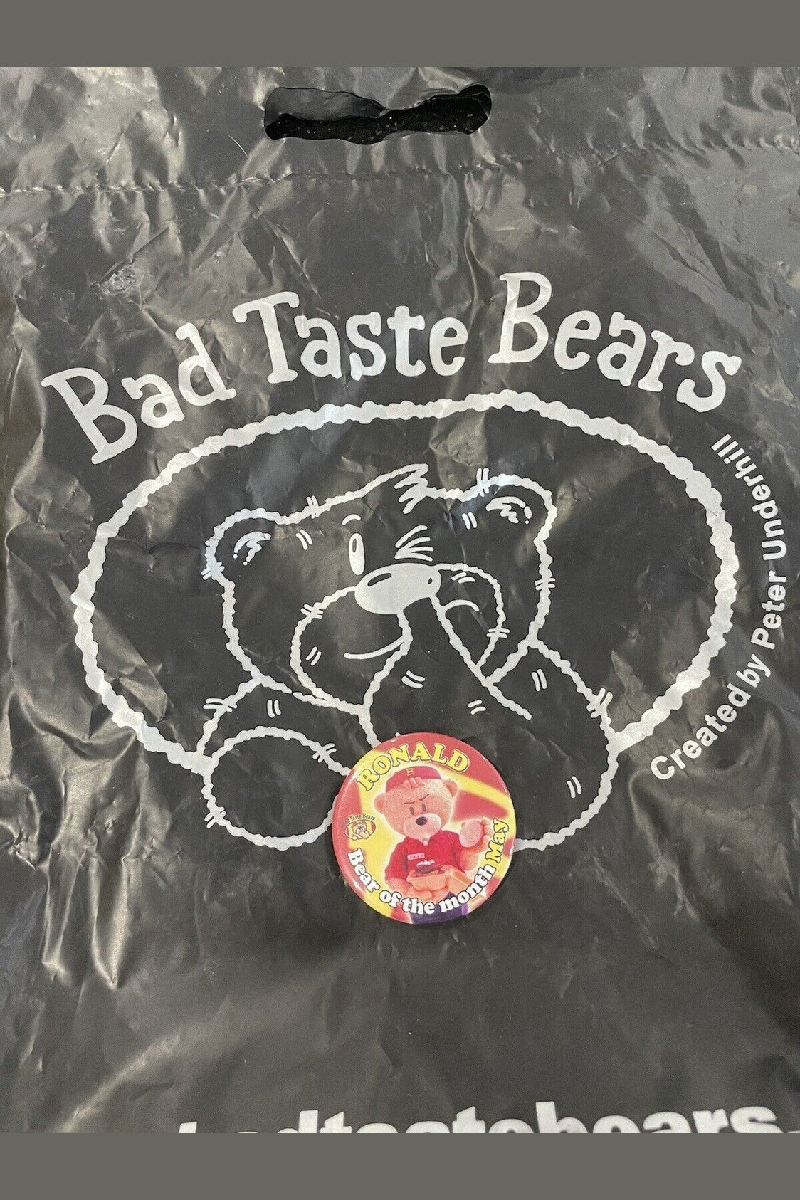 BAD TASTE BEARS PIN BADGE - Ronald - Rare