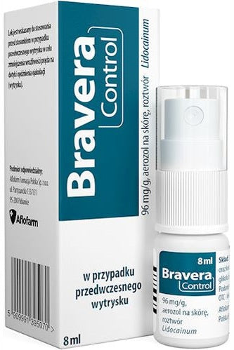 Bravera Control – Lidocaine Delay Spray for Premature Ejaculation – 8ml