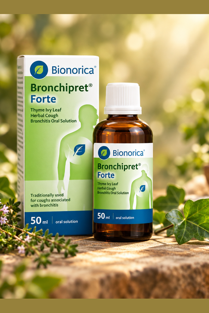 Bronchipret Forte – Thyme & Ivy Leaf Herbal Cough & Bronchitis Oral Solution – 50ml