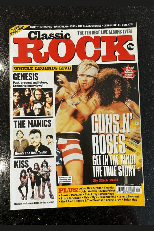 Classic Rock Magazine Issue 1 - Nov/Dec 1998 - Guns N' Roses, Genesis Rare