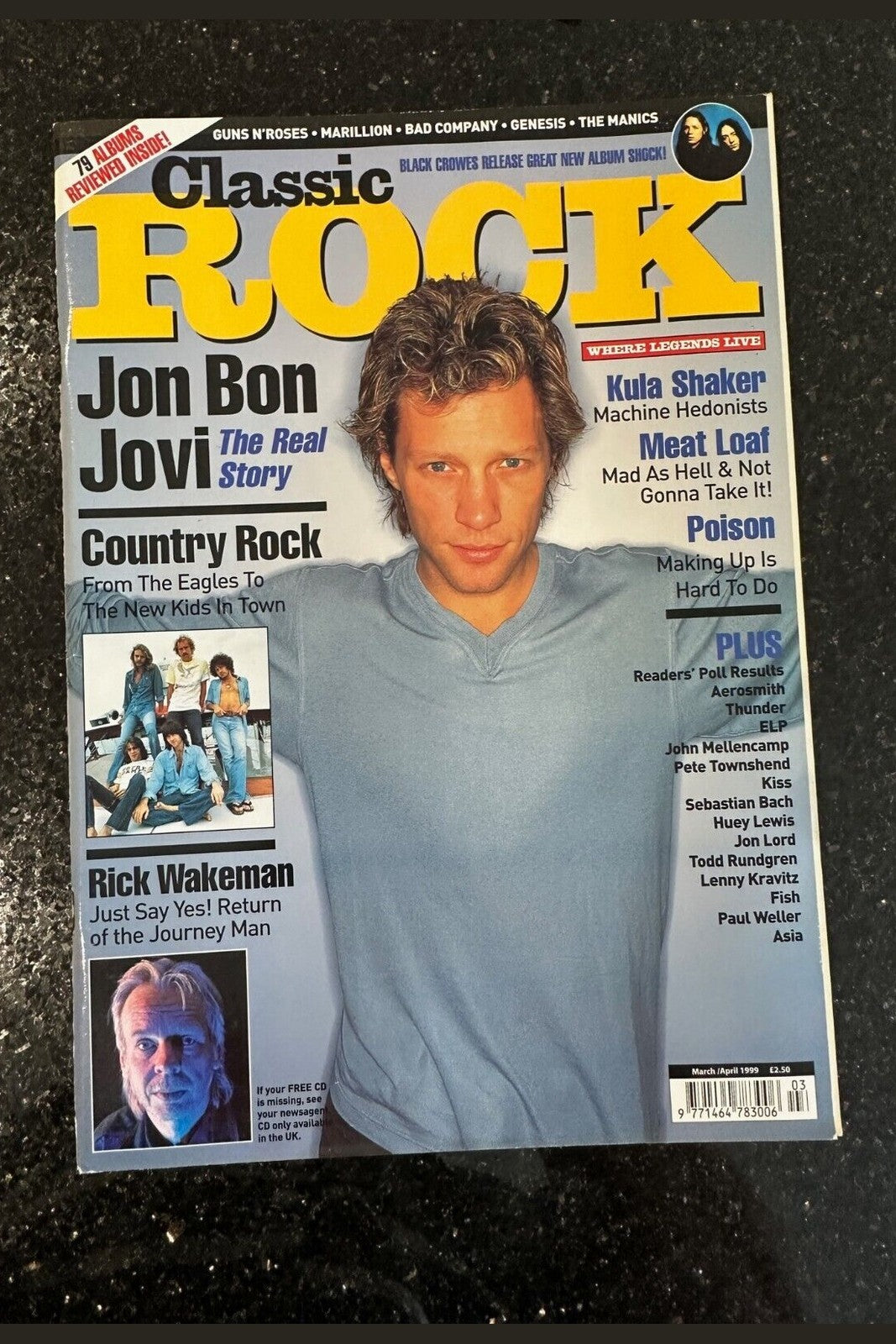 Classic Rock Magazine Issue 3 - March/April 1999 - Jon Bon Jovi The Eagles