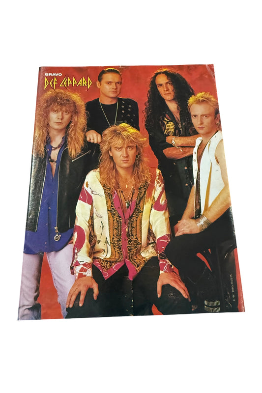 DEF LEPPARD Small A5 Sized Old School Poster - RARE