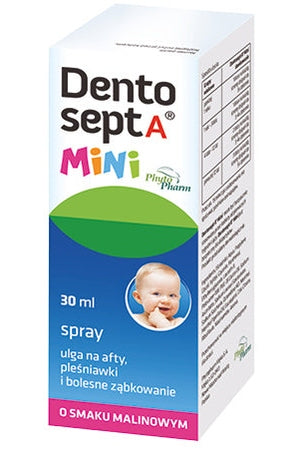 Dentosept A Mini spray 30 ml o smaku malinowym – Dentosept A Mini Oral Spray 30 ml Raspberry Flavour