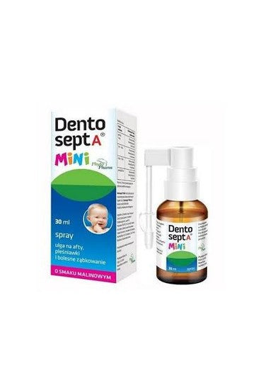 Dentosept A Mini spray 30 ml o smaku malinowym – Dentosept A Mini Oral Spray 30 ml Raspberry Flavour