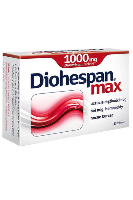 Diohespan max 1000 mg, 60 tabletek Diosminum – Diohespan max 1000 mg, 60 Tablets Diosmin
