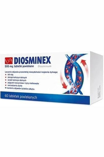 Diosminex 500 mg, tabletki powlekane, 60 tabletek – Diosminex 500 mg Coated Tablets, 60 tablets